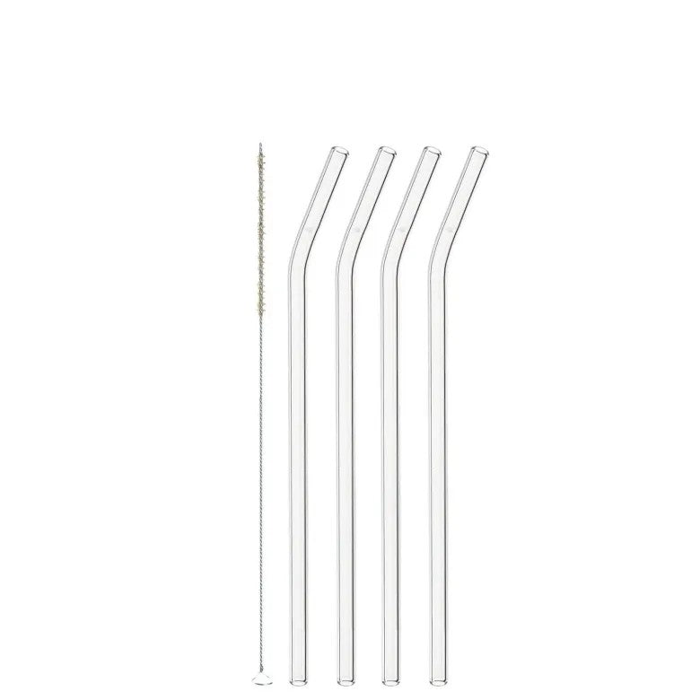 Leonardo Knik Sugrör Glas 23cm 4-pack inkl Borste