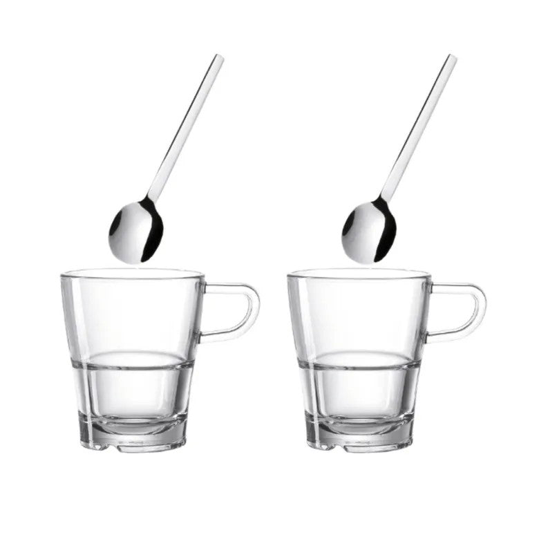 Leonardo Senso Kaffeset med sked 250ml 2-pack