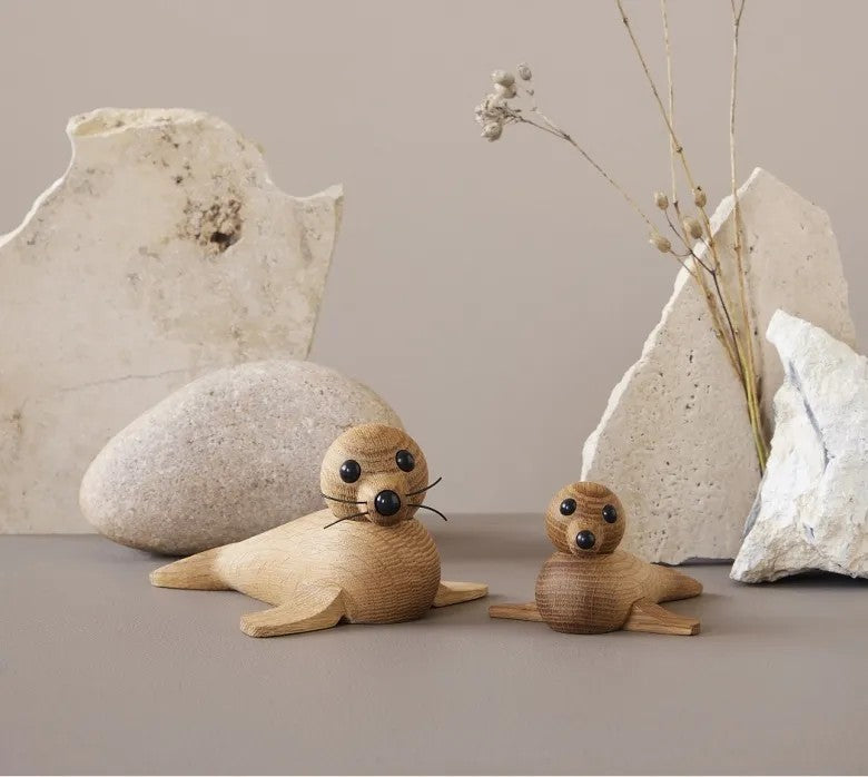 Spring Copenhagen Mamma Säl Dekoration 19 cm Ek