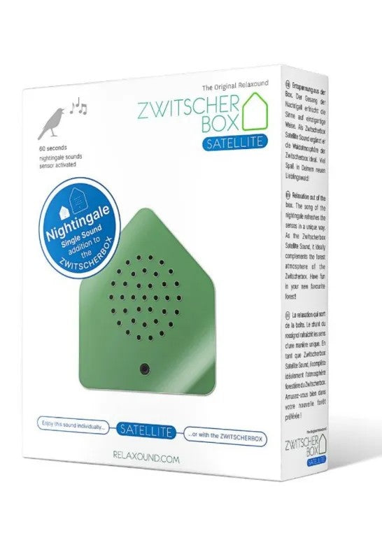 Relaxound Zwitscherbox Speldosa Fågelkvitter Satellite Nightingale Grön