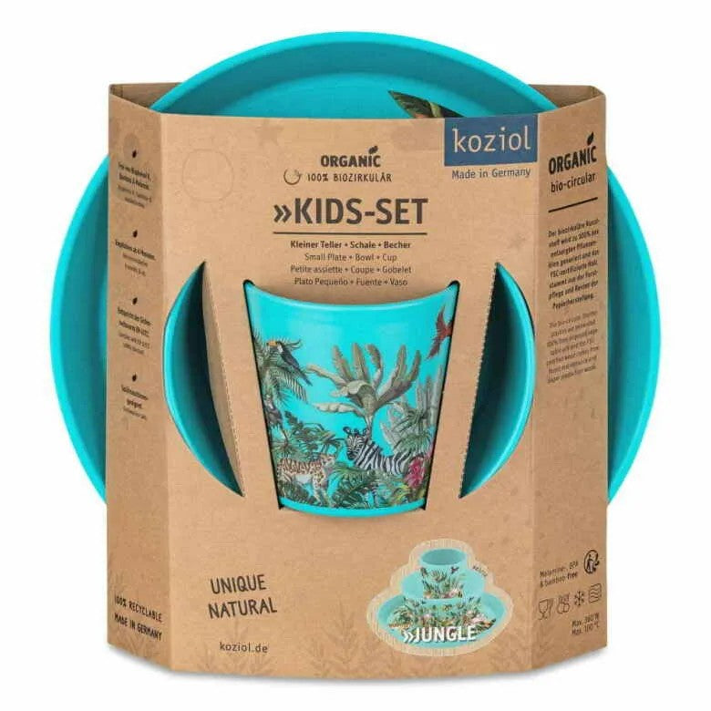 Koziol Connect Barnservis 3 delar Tallrik/Skål/Mugg Djungel