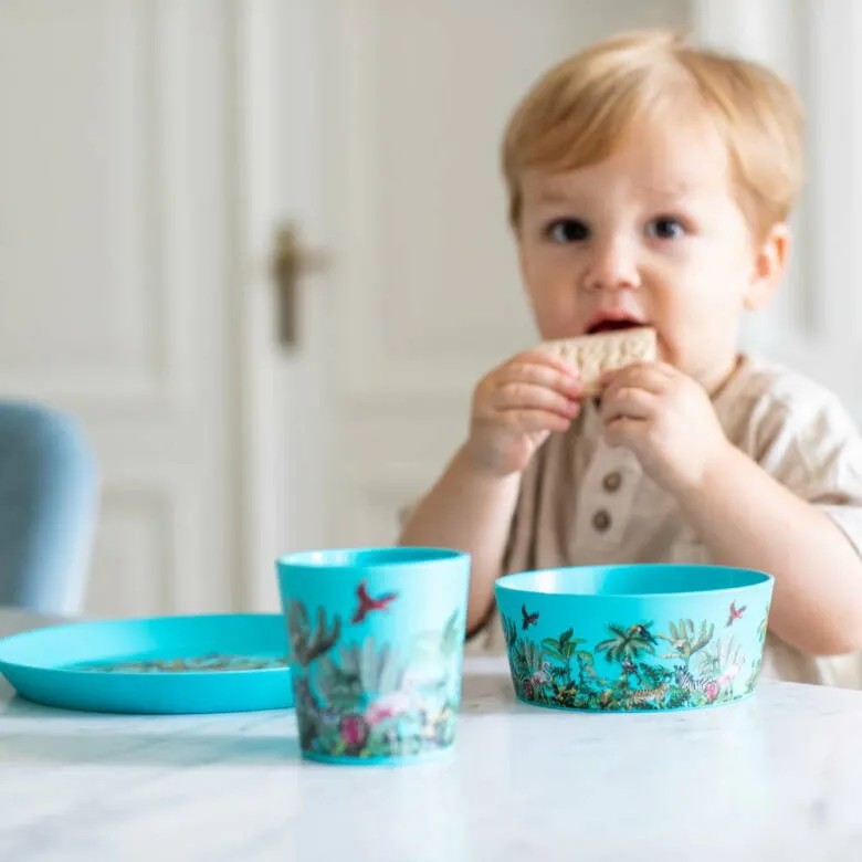 Koziol Connect Barnservis 3 delar Tallrik/Skål/Mugg Djungel
