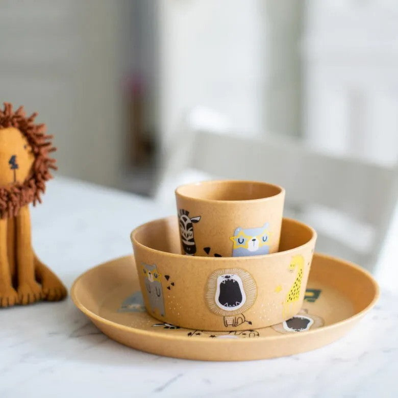 Koziol Connect Barnservis 3 delar Tallrik/Skål/Mugg Zoo