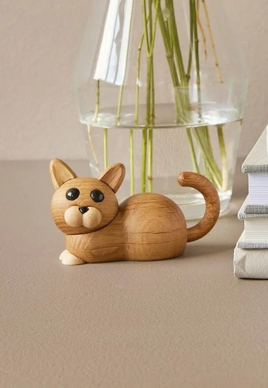 Spring Copenhagen Hope Kattunge Dekoration 15 cm Ek/Lönn