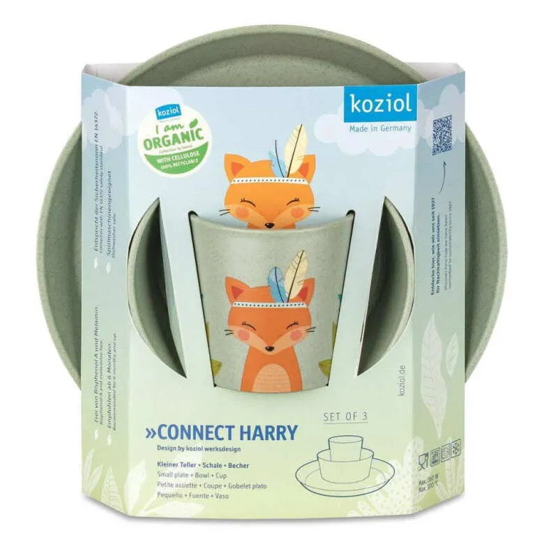Koziol Connect Barnservis 3 delar Tallrik/Skål/Mugg Harry