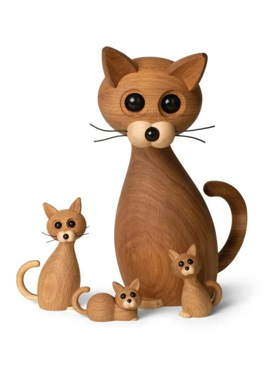 Spring Copenhagen Lucky Katt Dekoration 42 cm Ek/Lönn