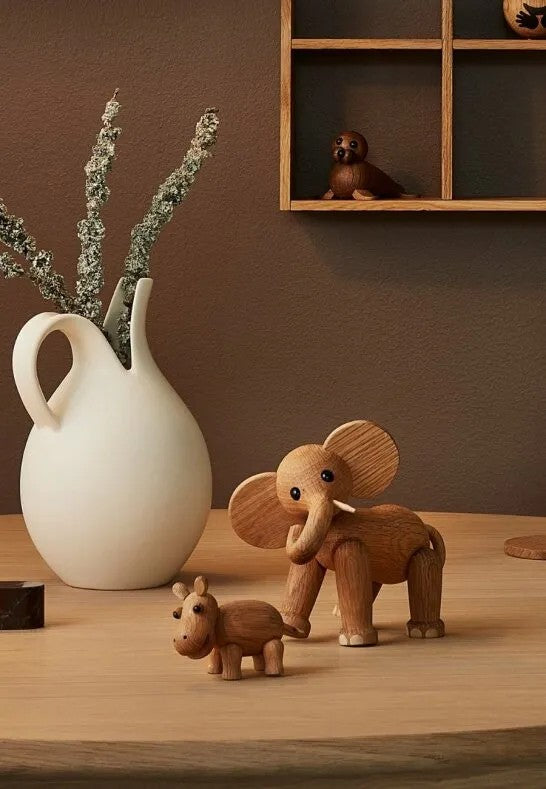Spring Copenhagen Ollie Elefant Trädekoration 15 cm Ek/Lönn