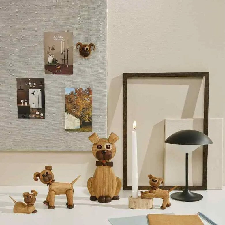 Spring Copenhagen Magnetic Happy Magnet Hund Ek/Lönn 5 cm