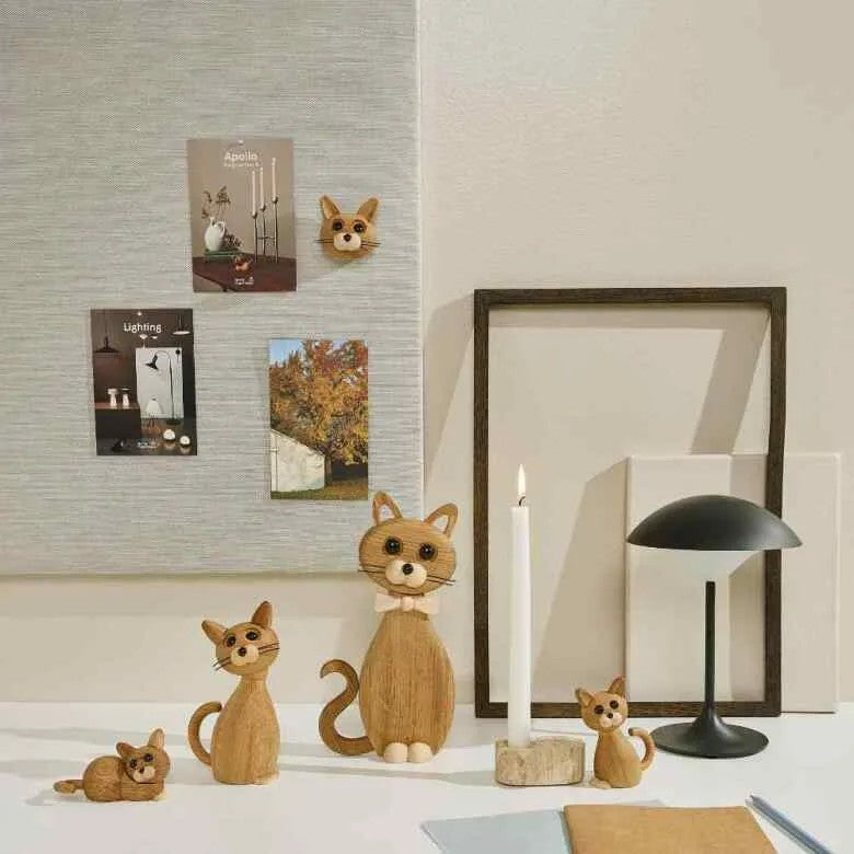 Spring Copenhagen Magnetic Lucky Magnet Katt Ek/Lönn 6 cm