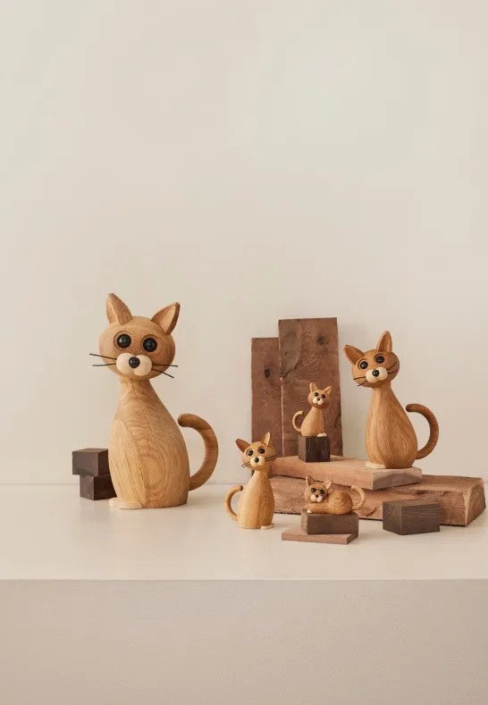 Spring Copenhagen Brave Katt Trädekoration 24 cm Ek