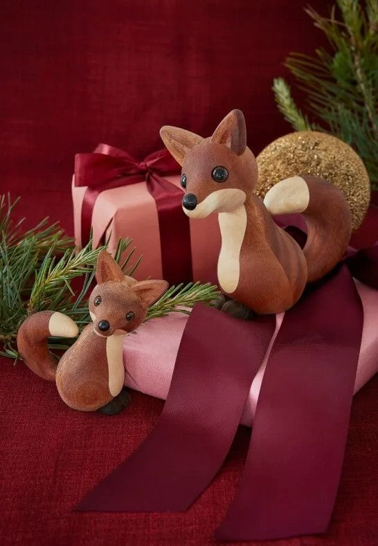 Spring Copenhagen Foxy Räv Trädekoration 12 cm Mahogny