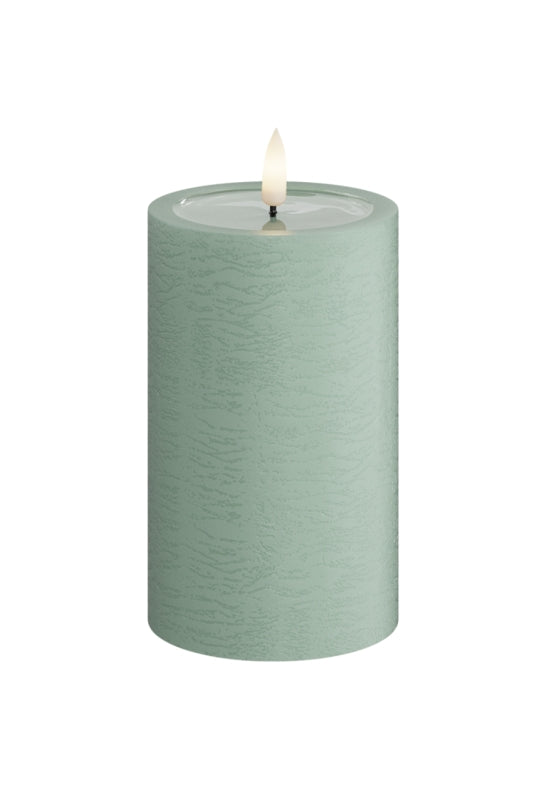 Unique Candles Unique LED Blockljus Sage Green 7,5x12,5 cm