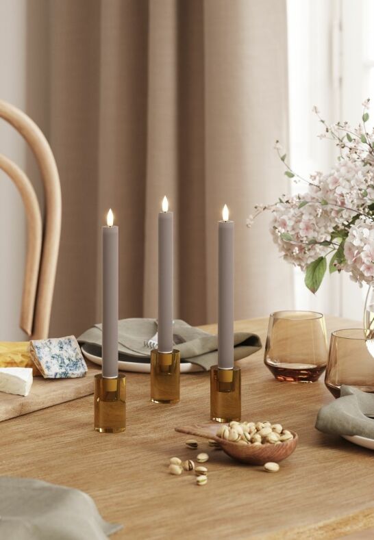 DeluxeHomeart LED Kronljus 2,2x24 cm Mocca 2-pack