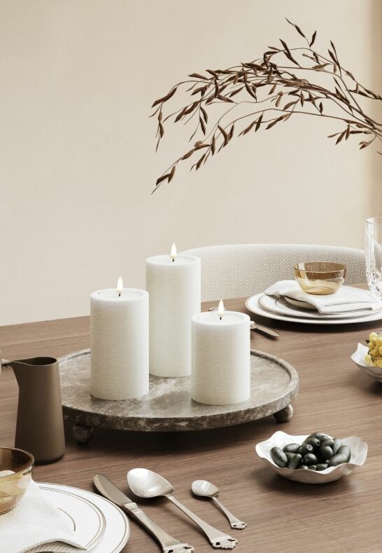 Unique Candles Unique LED Blockljus Vit 7,5x10 cm