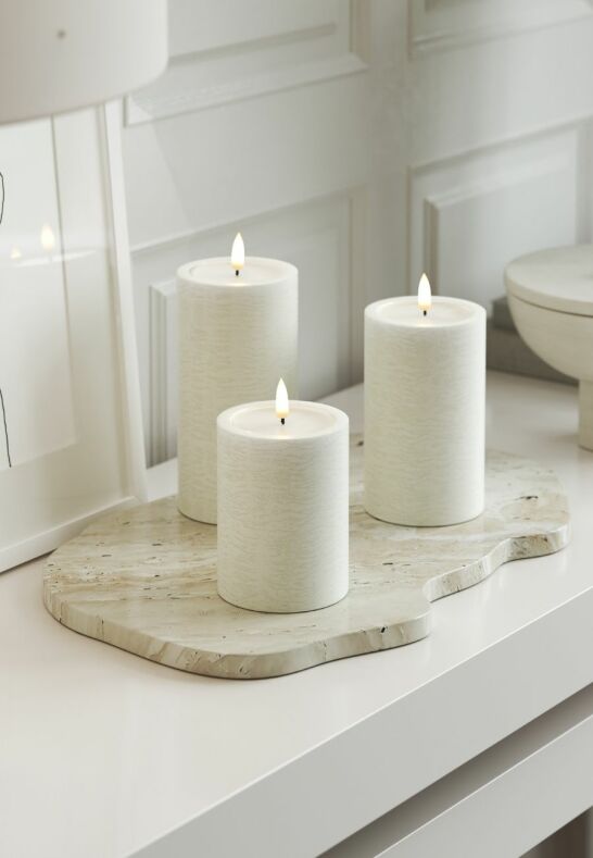 Unique Candles Unique LED Blockljus Vit 7,5x12,5 cm