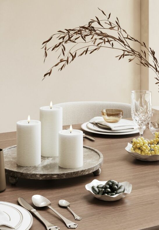 Unique Candles Unique LED Blockljus Vit 7,5x12,5 cm