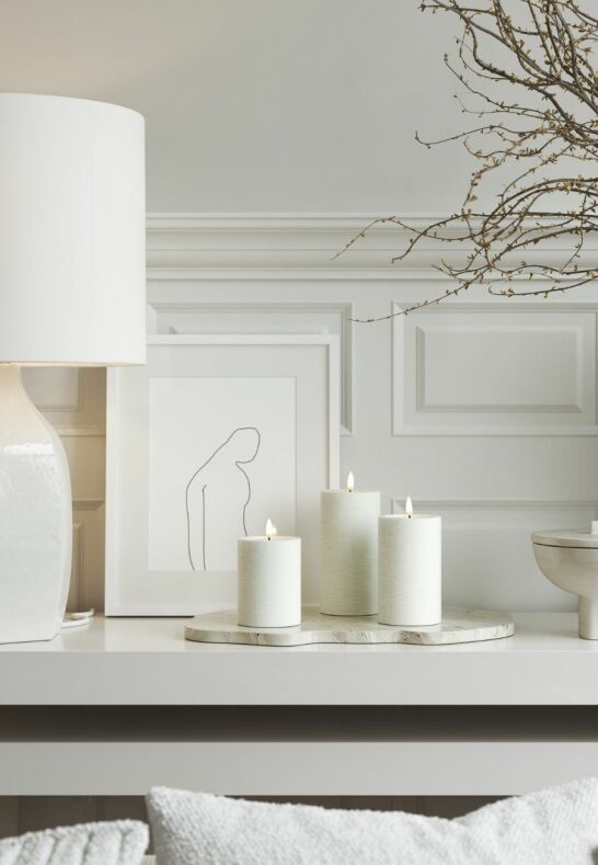 Unique Candles Unique LED Blockljus Vit 7,5x15 cm