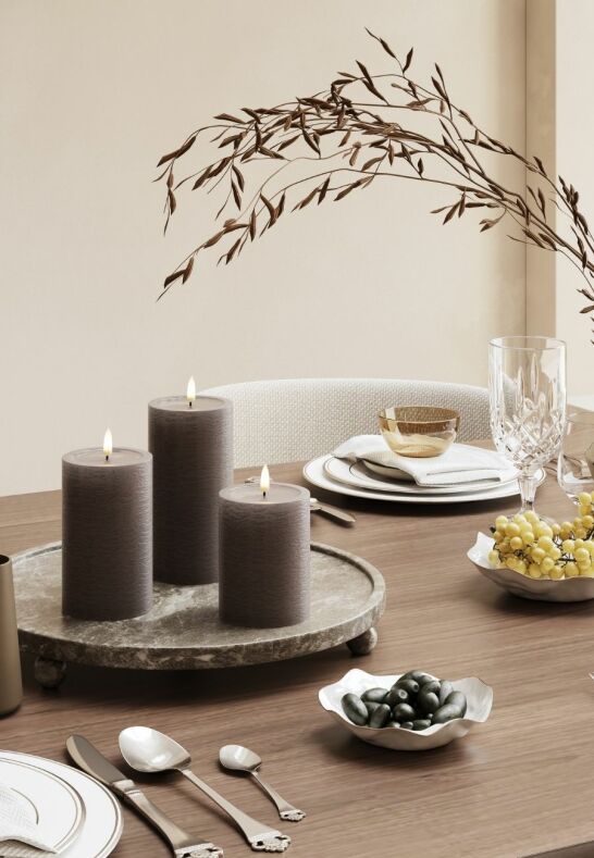 Unique Candles Unique LED Blockljus Mocca 7,5x10 cm