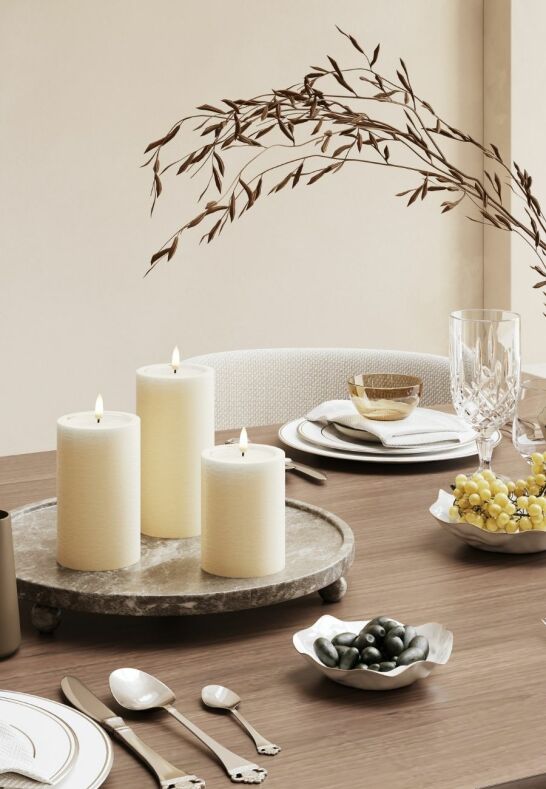 Unique Candles Unique LED Blockljus Cream 7,5x12,5 cm