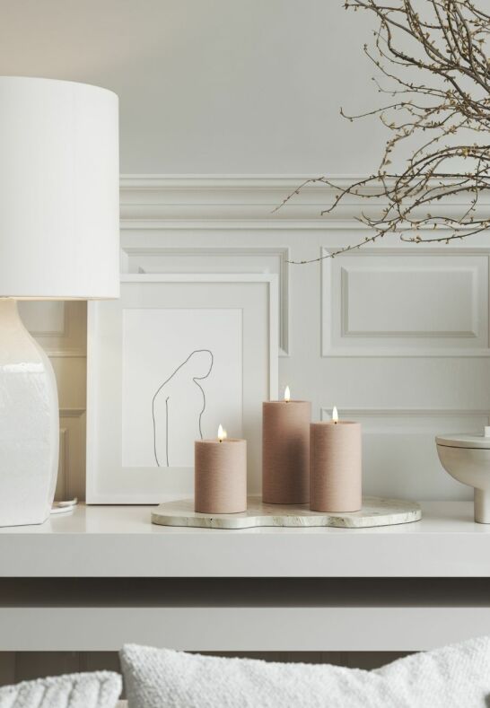 Unique Candles Unique LED Blockljus Rosa 7,5x10 cm