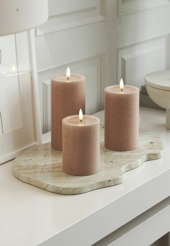 Unique Candles Unique LED Blockljus Rosa 7,5x12,5 cm