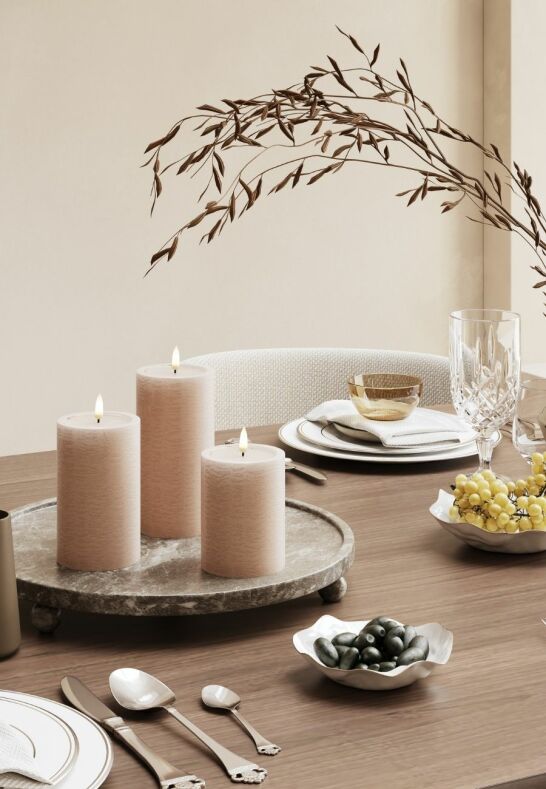 Unique Candles Unique LED Blockljus Rosa 7,5x12,5 cm