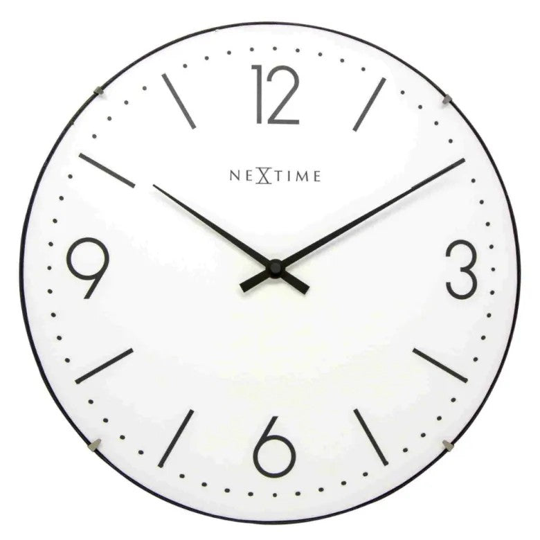 NeXtime Basic Dome Väggklocka Ø35 cm Vit