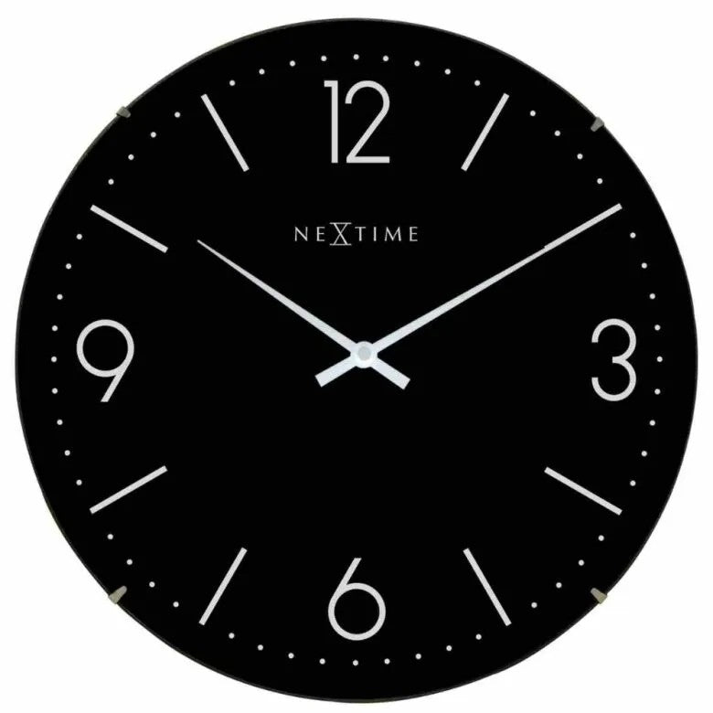 NeXtime Basic Dome Väggklocka Ø35 cm Svart