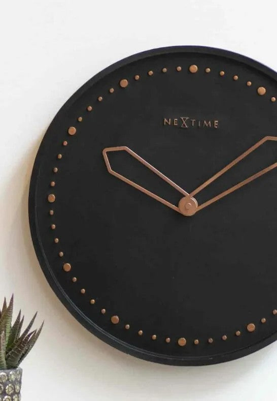 NeXtime Cross Väggklocka Ø35 cm Svart/Guld