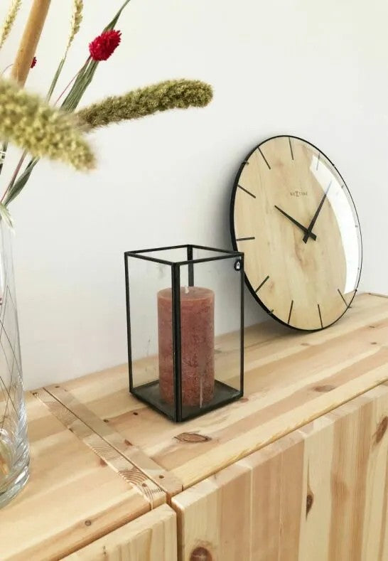 NeXtime Edge Wood Dome Väggklocka 35cm Ljusbrun