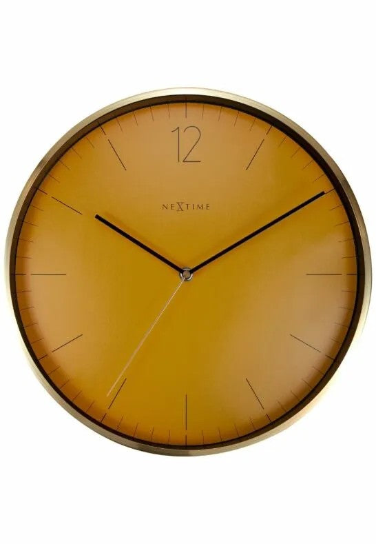 NeXtime Essential Gold Väggklocka 34 cm Gul