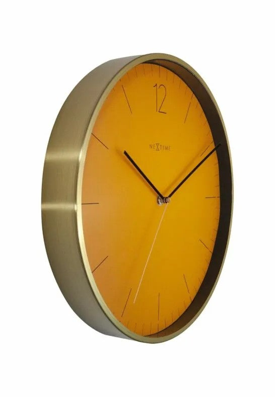 NeXtime Essential Gold Väggklocka 34 cm Gul