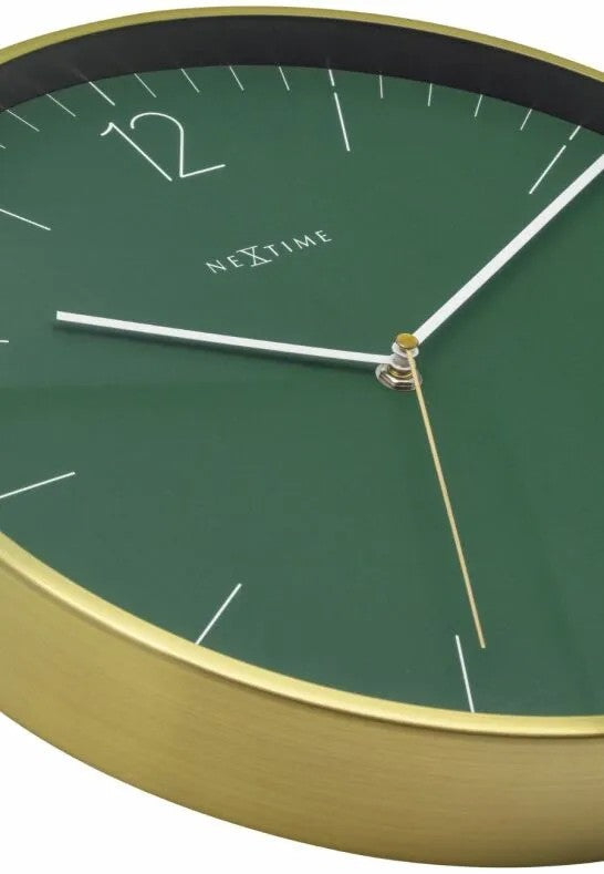 NeXtime Essential Gold Väggklocka 34 cm Grön
