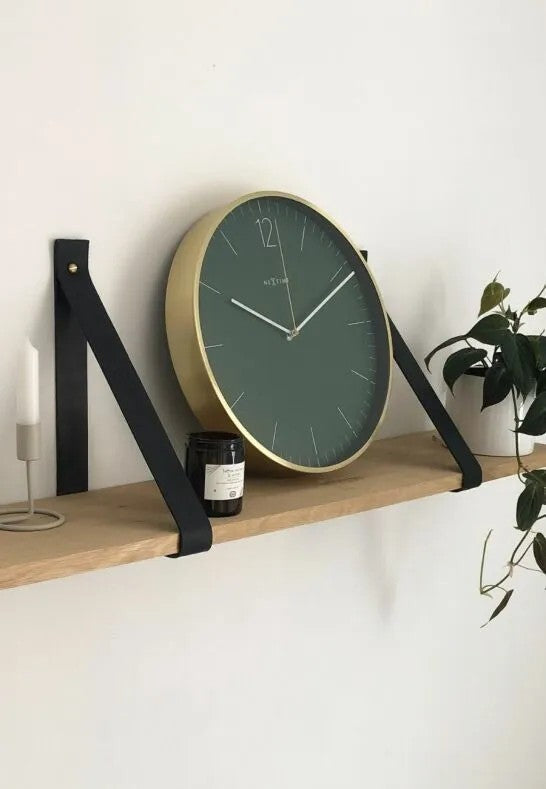 NeXtime Essential Gold Väggklocka 34 cm Grön
