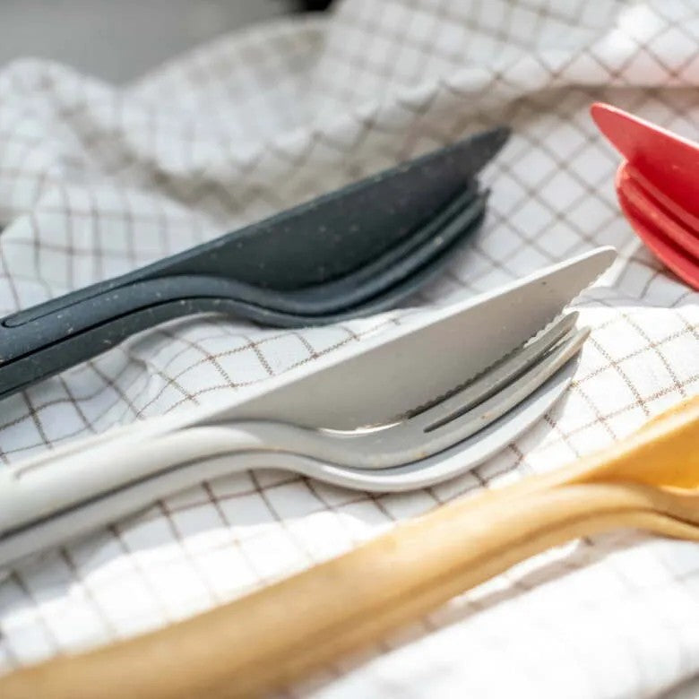 Koziol Klikk Bestickset 3 delar Mörkgrå