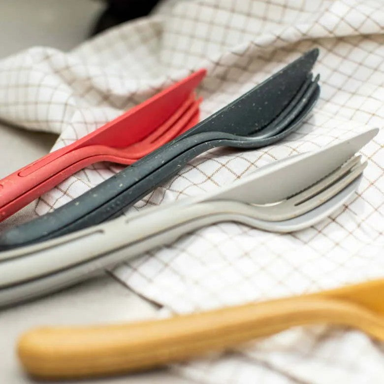 Koziol Klikk Pocket Bestickset 3 delar Beige