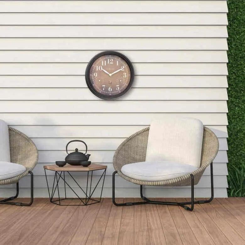 NeXtime Jasmine Väggklocka/Väderstation Ø23,5 cm Brun