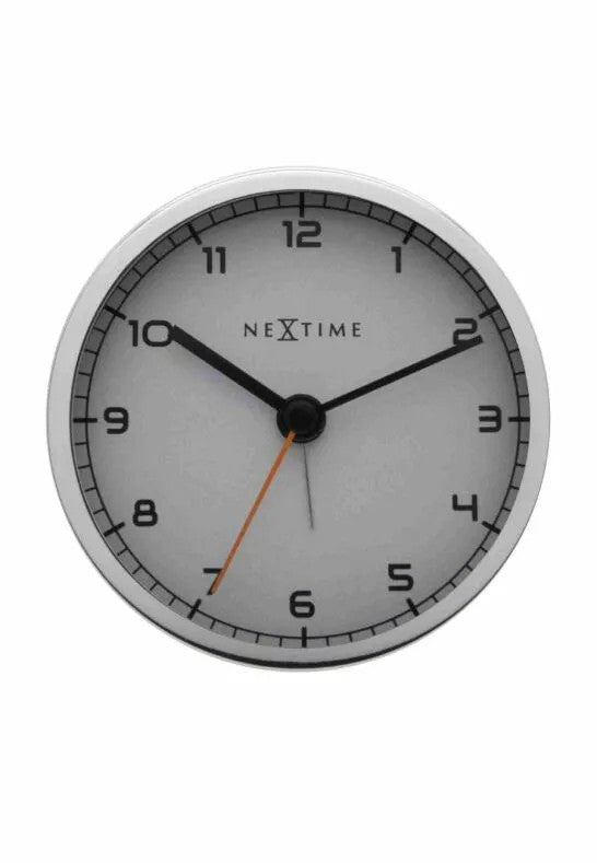 NeXtime Company Alarm Väckarklocka 9 cm Vit/Metall