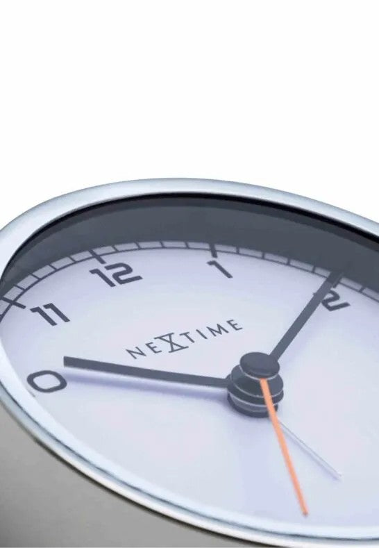 NeXtime Company Alarm Väckarklocka 9 cm Vit/Metall