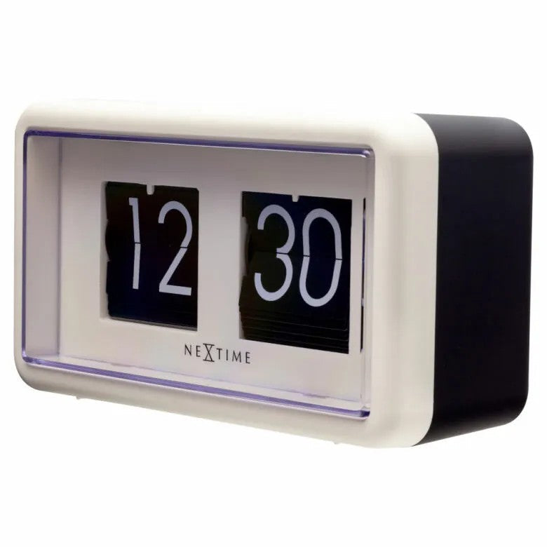 NeXtime Flip Clock 24HR Bords-/Väggklocka 18 cm Vit