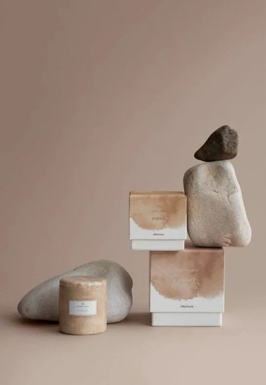 BLOMUS Frabli Doftljus Marmor 10 cm Indian Tan