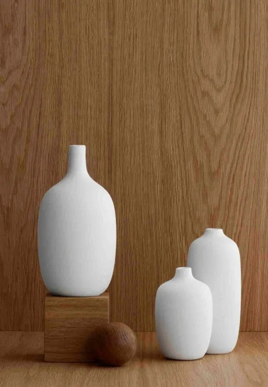 BLOMUS Ceola Vas H13 cm Ø8 cm Vit