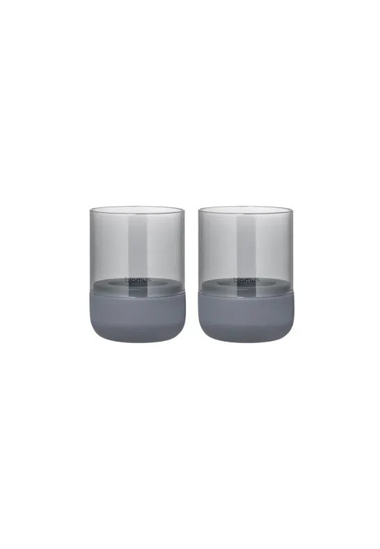 BLOMUS Calma Ljuslykta 9,5 cm Steel Gray/Smoke 2-pack
