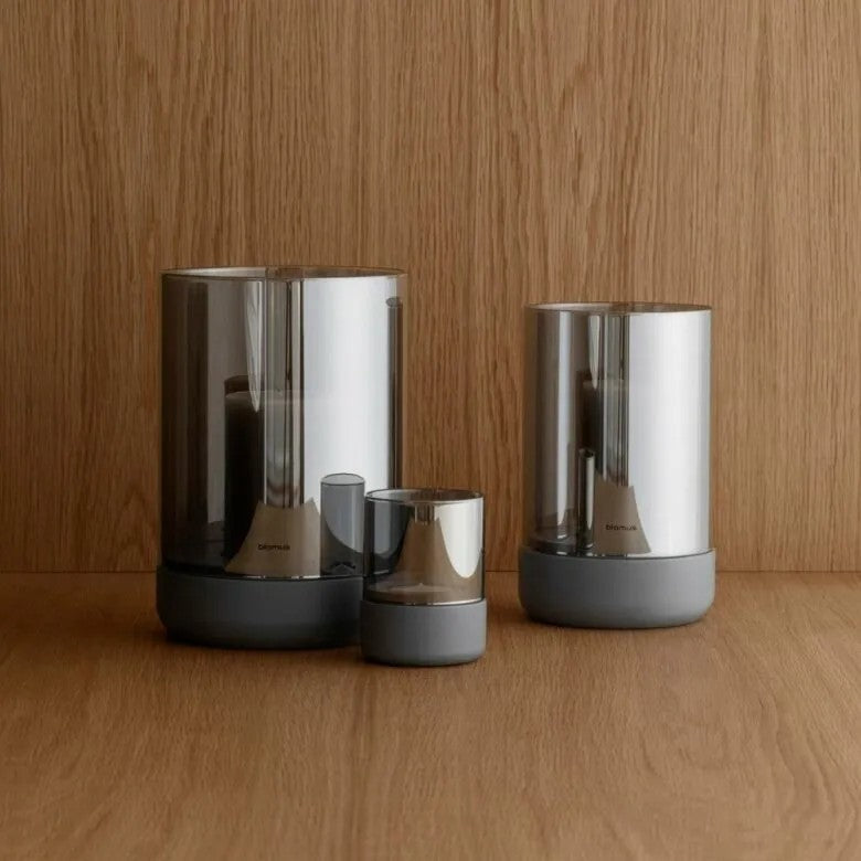 BLOMUS Calma Ljuslykta 9,5 cm Steel Gray/Smoke 2-pack