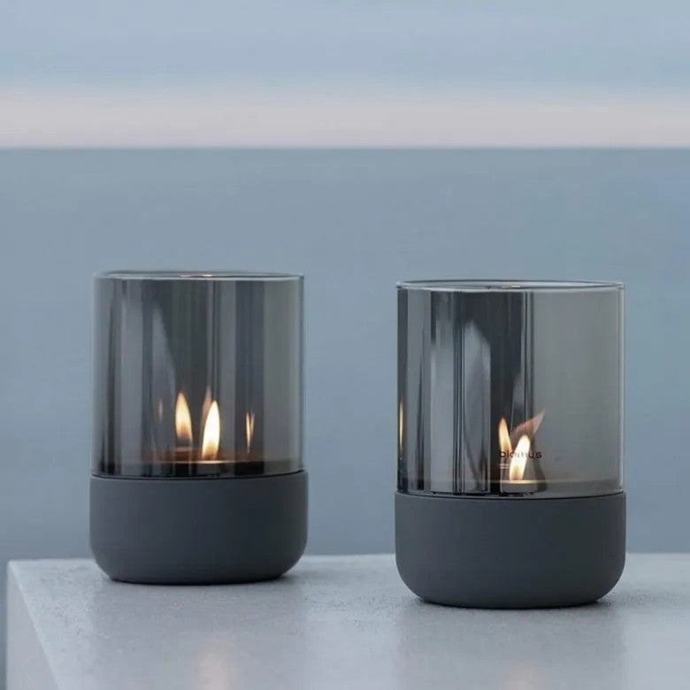 BLOMUS Calma Ljuslykta 9,5 cm Steel Gray/Smoke 2-pack