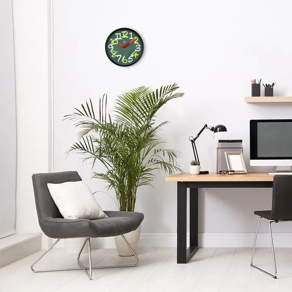 NeXtime nXt Chalkboard Väggklocka Ø30 cm Svart/Grön