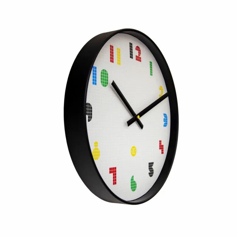 NeXtime nXt Bit Väggklocka 35 cm Svart-Vit/Multi
