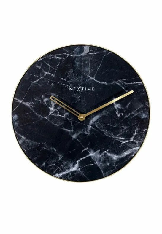 NeXtime Marble Väggklocka 40 cm Svart