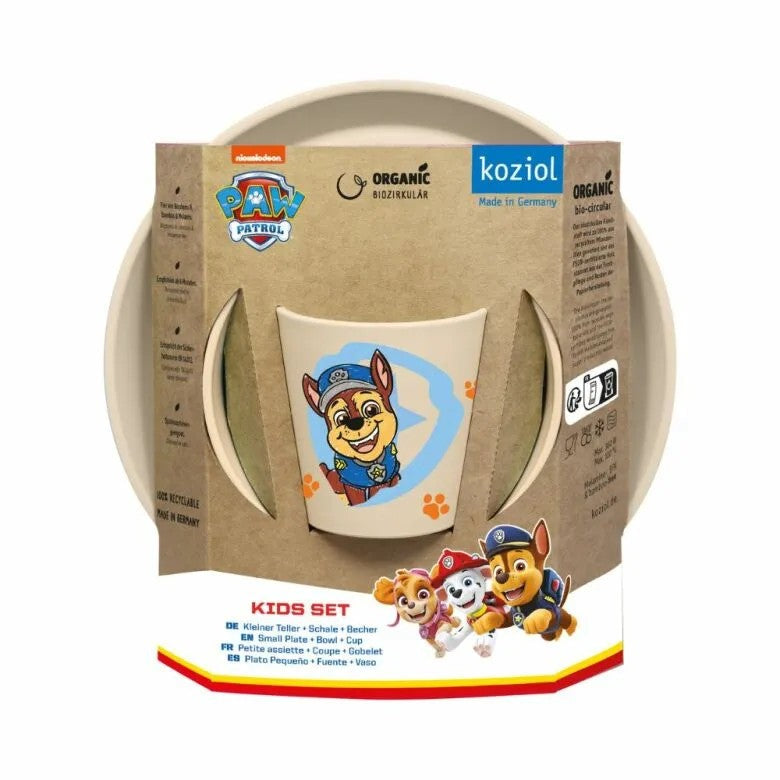 Koziol Connect Paw Patrol Barnservis 3 delar Tallrik/Skål/Mugg Beige