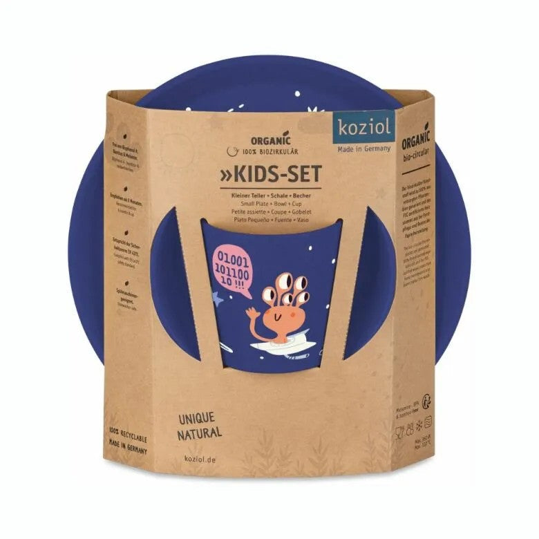 Koziol Connect Barnservis 3 delar Tallrik/Skål/Mugg Rymden